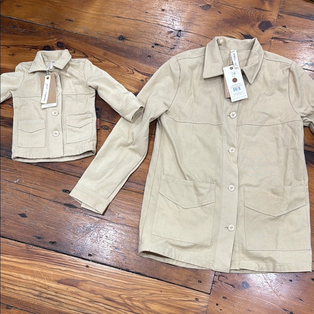 Goumi Mommy and Me Canyon Canvas Jackets NWT size large and 18 to 24 months